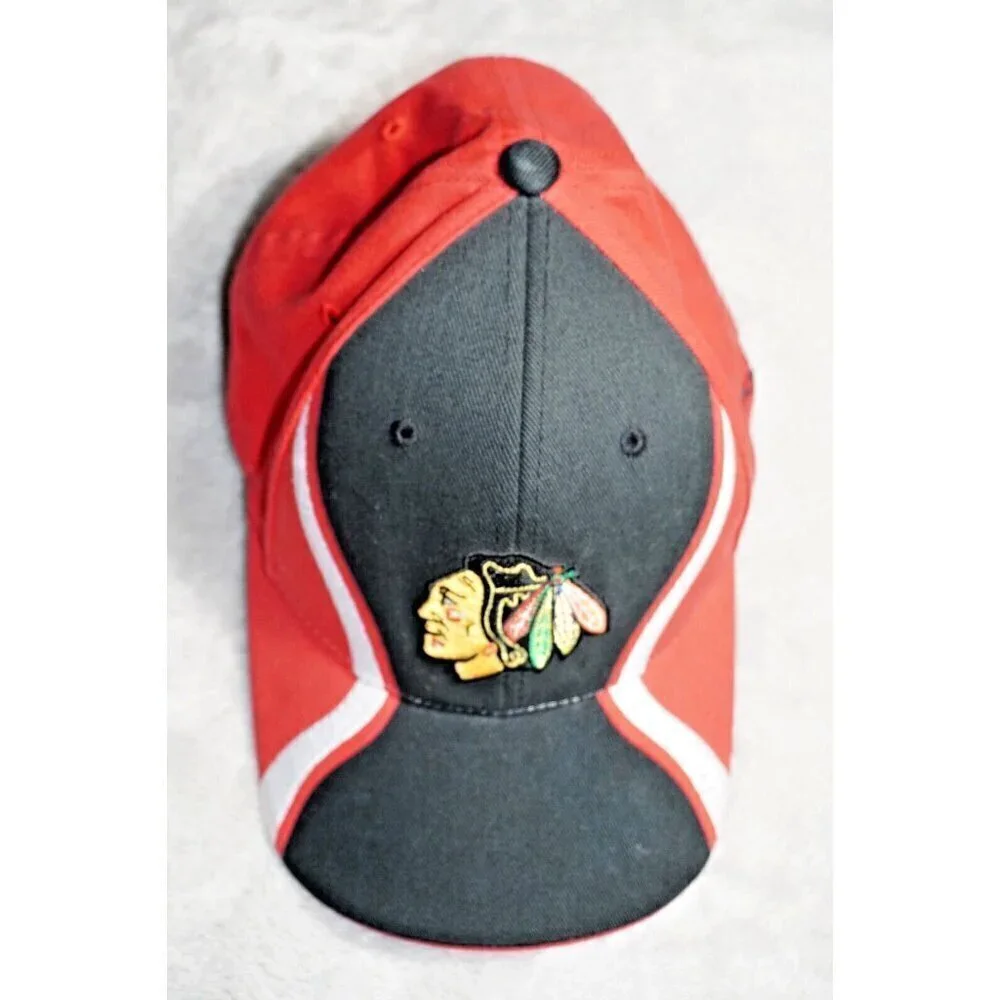 Chicago Blackhawks Reebok NHL Swirl Fitted Cap Hat - Size Youth